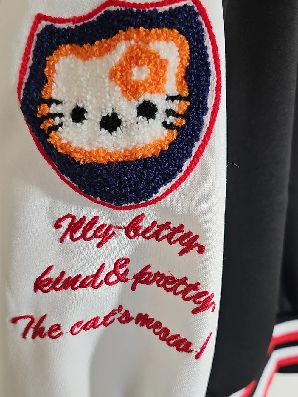 New Sanrio 2XL  Hello Kitty 1976-2005 Colorful Patchwork  Varsity Jacket - Picture 10 of 15